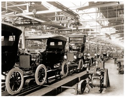 Ford assembly line, Detroit, 1924 by Unbekannt Unbekannt